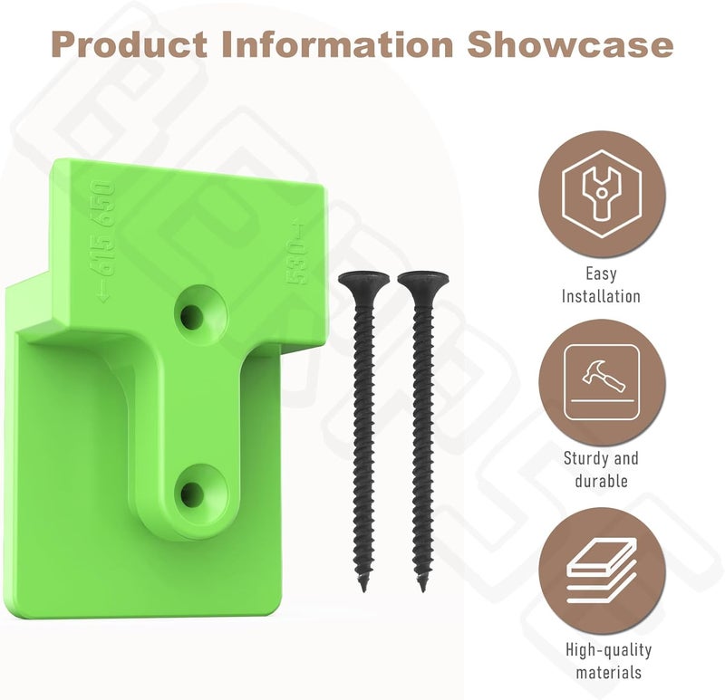 BERPSE Blower Wall Mount/Mounting Bracket for EGO 530CFM 615/650CFM Leaf Blower, Suitable for Two Different Types of Blowers, Does Not Fit 765 CFM Vane Blower Models, W/Screws, Green - Image 3